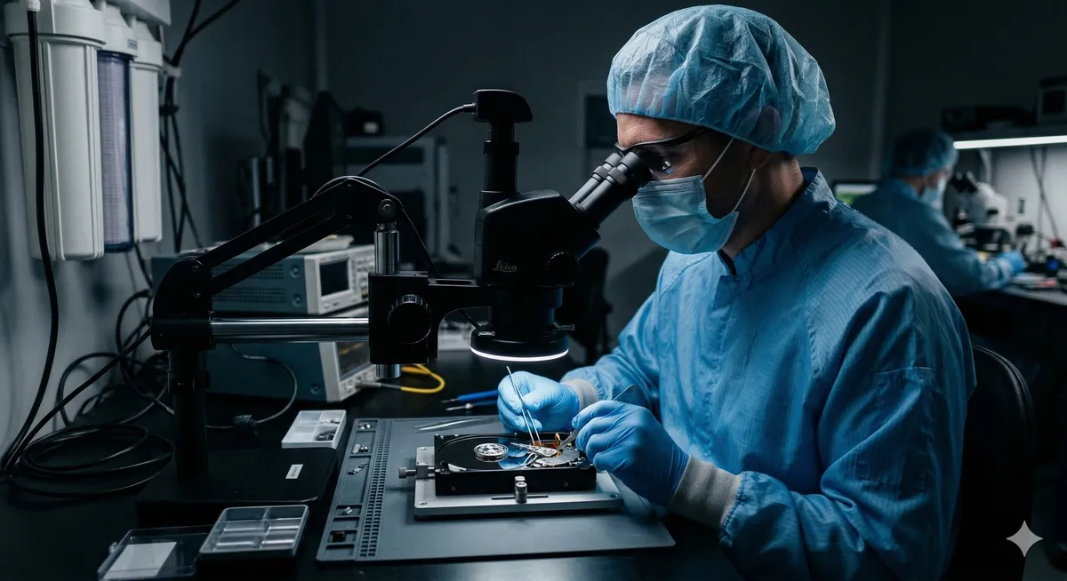 شاشات تعرض عملية استخراج البيانات ببطء وأمان باستخدام أجهزة متقدمة